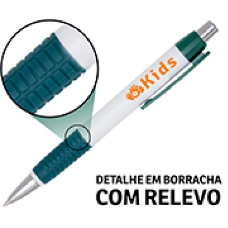 CANETAS IMPRESSÃO COLORIDA PLÁSTICAS COMERCIAL VERDE Colorido frente e verso - 25 un.
