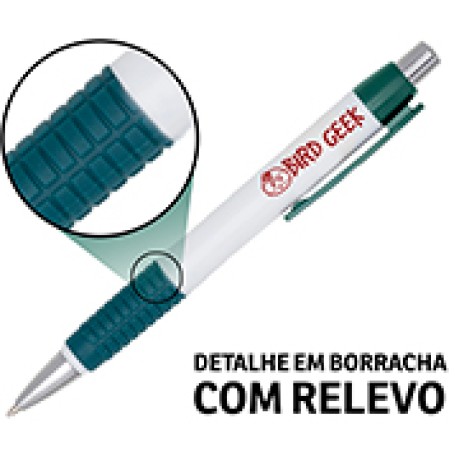 CANETAS IMPRESSÃO COLORIDA PLÁSTICAS COMERCIAL VERDE Colorido frente e verso - 10 un.