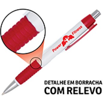 CANETAS IMPRESSÃO COLORIDA PLÁSTICAS COMERCIAL VERMELHA Colorido frente - 50 un.
