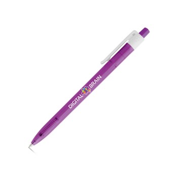 CANETAS IMPRESSÃO COLORIDA PLÁSTICAS DARA FROST ROXO Colorido frente - 25 un.