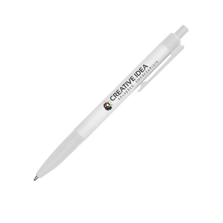 CANETAS IMPRESSÃO COLORIDA PLÁSTICAS EMPRESARIAL BRANCA
