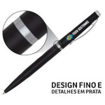 CANETAS IMPRESSÃO COLORIDA PLÁSTICAS EXECUTIVA PRETA Colorido frente - 50 un.