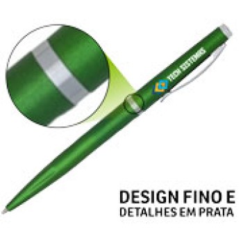 CANETAS IMPRESSÃO COLORIDA PLÁSTICAS EXECUTIVA VERDE Colorido frente e verso - 50 un.