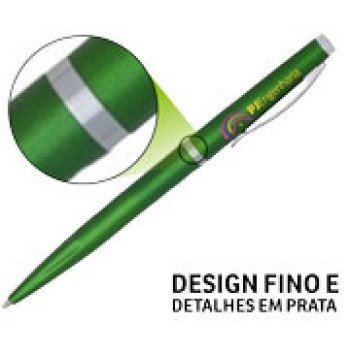 CANETAS IMPRESSÃO COLORIDA PLÁSTICAS EXECUTIVA VERDE Colorido frente - 25 un.