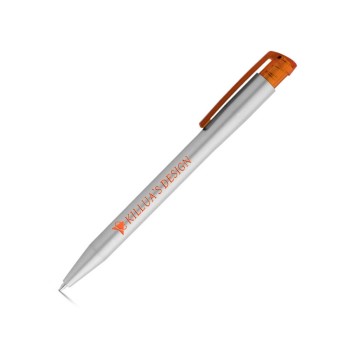 CANETAS IMPRESSÃO COLORIDA PLÁSTICAS KISO SILVER LARANJA Colorido frente e verso - 50 un.