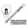 CANETAS IMPRESSÃO COLORIDA PLÁSTICAS MULTIFUNÇÃO SUPORTE DE CELULAR PRATA Colorido frente - 50 un.