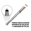 CANETAS IMPRESSÃO COLORIDA PLÁSTICAS MULTIFUNÇÃO SUPORTE DE CELULAR PRATA Colorido frente - 10 un.