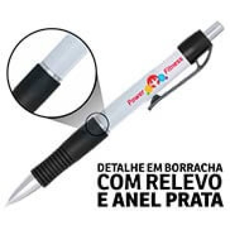 CANETAS IMPRESSÃO COLORIDA PLÁSTICAS STILO PRETA Colorido frente - 50 un.