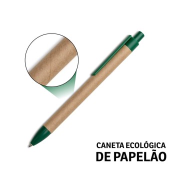 CANETAS PADRÃO ECOLÓGICAS PAPELÃO VERDE 25 un.