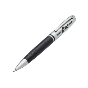 CANETAS PERSONALIZADAS GRAVAÇÃO A LASER LINHA PREMIUM PRINCE METAL Preto e branco frente - 10 un.