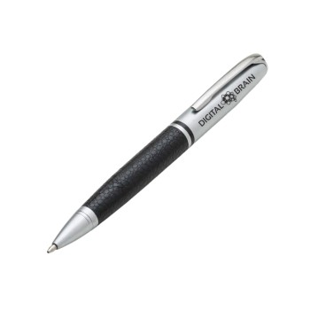 CANETAS PERSONALIZADAS GRAVAÇÃO A LASER LINHA PREMIUM PRINCE METAL Preto e branco frente - 25 un.