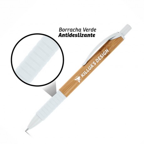 CANETAS PERSONALIZADAS IMPRESSÃO COLORIDA ECOLÓGICAS BAMBU PATI Colorido frente e verso - 25 un.