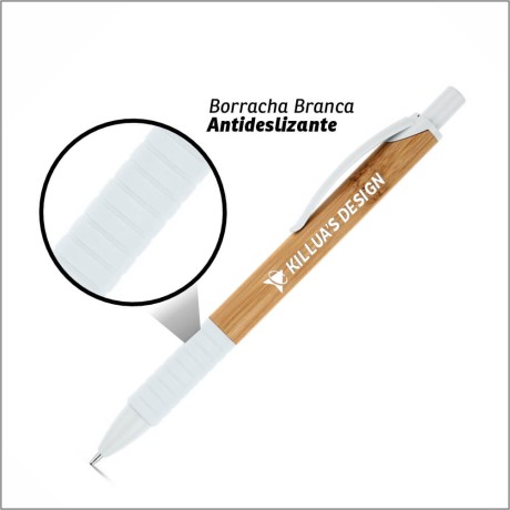CANETAS PERSONALIZADAS IMPRESSÃO COLORIDA ECOLÓGICAS BAMBU PATI Colorido frente e verso - 25 un.