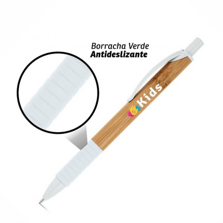 CANETAS PERSONALIZADAS IMPRESSÃO COLORIDA ECOLÓGICAS BAMBU PATI Colorido frente - 10 un.