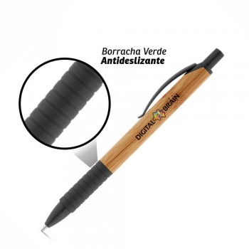 CANETAS PERSONALIZADAS IMPRESSÃO COLORIDA ECOLÓGICAS BAMBU PATI Colorido frente e verso - 50 un.