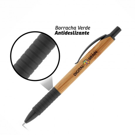 CANETAS PERSONALIZADAS IMPRESSÃO COLORIDA ECOLÓGICAS BAMBU PATI Colorido frente e verso - 50 un.