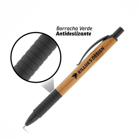 CANETAS PERSONALIZADAS IMPRESSÃO COLORIDA ECOLÓGICAS BAMBU PATI Colorido frente - 25 un.