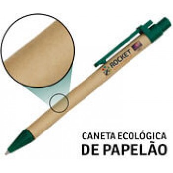 CANETAS PERSONALIZADAS IMPRESSAO COLORIDA ECOLOGICAS PAPELAO VERDE Colorido frente - 250 un.