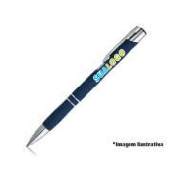 CANETAS PERSONALIZADAS IMPRESSÃO COLORIDA LINHA PREMIUM BETA SOFT AZUL Colorido frente - 10 un.