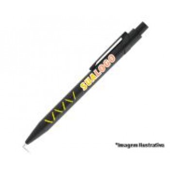 CANETAS PERSONALIZADAS IMPRESSAO COLORIDA LINHA PREMIUM MYKADO AMARELO Colorido frente - 100 un.