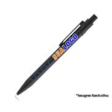 CANETAS PERSONALIZADAS IMPRESSAO COLORIDA LINHA PREMIUM MYKADO AZUL Colorido frente - 25 un.