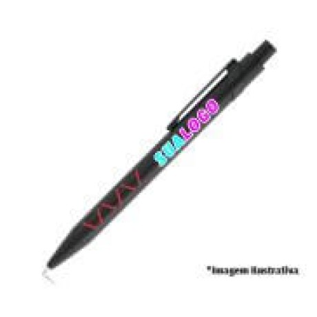 CANETAS PERSONALIZADAS IMPRESSÃO COLORIDA LINHA PREMIUM MIKADO VERMELHA Colorido frente e verso - 10 un.
