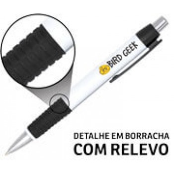 CANETAS PERSONALIZADAS IMPRESSÃO COLORIDA PLÁSTICAS COMERCIAL PRETA Colorido frente e verso - 10 un.