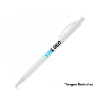 CANETAS PERSONALIZADAS IMPRESSAO COLORIDA PLASTICAS LANA WHITE BRANCO Colorido frente - 100 un.