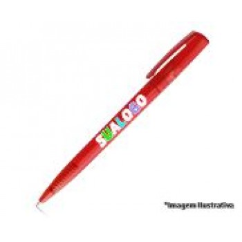 CANETAS PERSONALIZADAS IMPRESSAO COLORIDA PLASTICAS SALLY FROST VERMELHO Colorido frente - 250 un.