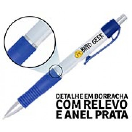 CANETAS PERSONALIZADAS IMPRESSAO COLORIDA PLASTICAS STILO AZUL Colorido frente - 10 un.