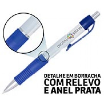 CANETAS PERSONALIZADAS IMPRESSAO COLORIDA PLASTICAS STILO AZUL Colorido frente - 100 un.