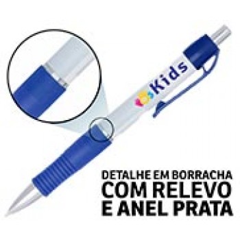 CANETAS PERSONALIZADAS IMPRESSAO COLORIDA PLASTICAS STILO AZUL Colorido frente - 25 un.