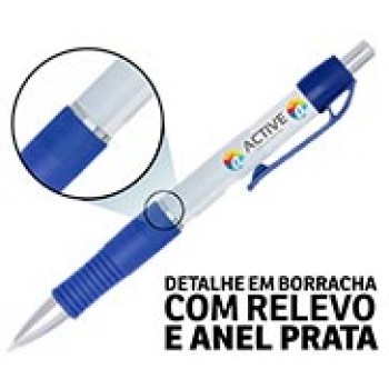 CANETAS PERSONALIZADAS IMPRESSAO COLORIDA PLASTICAS STILO AZUL Colorido frente - 250 un.