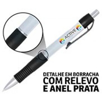CANETAS PERSONALIZADAS IMPRESSAO COLORIDA PLASTICAS STILO PRETA Colorido frente - 250 un.