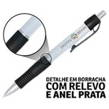 CANETAS PERSONALIZADAS IMPRESSAO COLORIDA PLASTICAS STILO PRETA Colorido frente - 100 un.