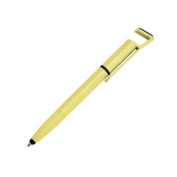 PRODUTOS SEM PERSONALIZAÇÃO CANETAS ECOLÓGICAS BAMBU MULTIFUNÇÃO SUPORTE DE CELULAR AMARELO 10 un.