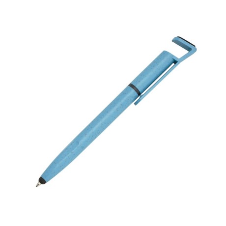 PRODUTOS SEM PERSONALIZAÇÃO CANETAS ECOLÓGICAS BAMBU MULTIFUNÇÃO SUPORTE DE CELULAR AZUL 25 un.