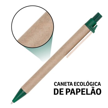 PRODUTOS SEM PERSONALIZAÇÃO CANETAS ECOLÓGICAS PAPELÃO CLIP DE MADEIRA VERDE 10 un.