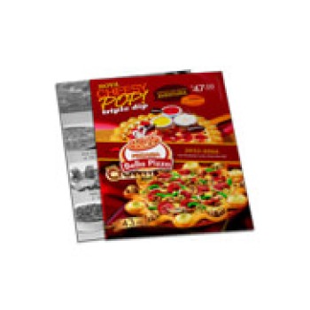 CARDÁPIOS DESCARTÁVEIS APERGAMINHADO 180G 210X300MM Colorido frente e preto e branco verso - 100 un.