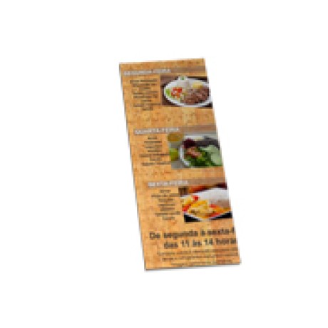 CARDÁPIOS DESCARTÁVEIS COUCHÊ 250G 105X300MM