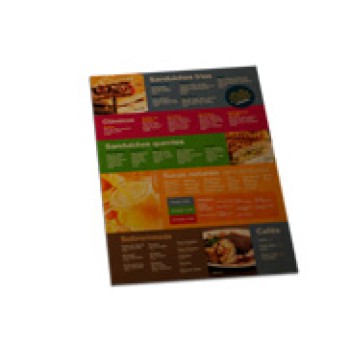 CARDÁPIOS DESCARTÁVEIS KRAFT 250G 300X420MM Colorido frente - 50 un.