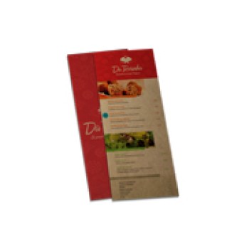 CARDÁPIOS 4 PÁGINAS COM DOBRA KRAFT 250G 210X300MM Preto e branco frente e verso - 10 un.