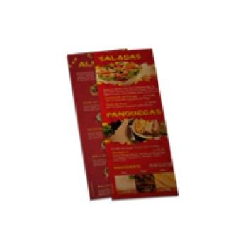 CARDÁPIOS 4 PÁGINAS COM DOBRA KRAFT 250G 210X300MM Preto e branco frente e verso - 50 un.