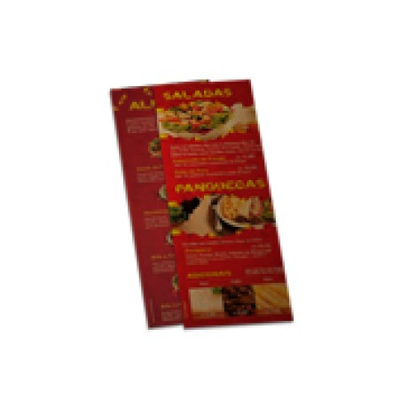 CARDÁPIOS 4 PÁGINAS COM DOBRA KRAFT 250G 210X300MM Preto e branco frente e verso - 50 un.