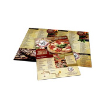 CARDÁPIOS 4 PÁGINAS COM DOBRA RECICLATO 250G 330X480MM Colorido frente e verso - 6 un.