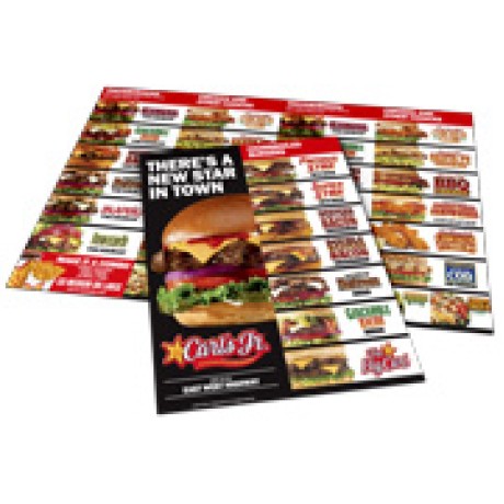 CARDÁPIOS 4 PÁGINAS COM DOBRA RECICLATO 250G 480X330MM