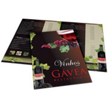 CARDÁPIOS 4 PÁGINAS COM DOBRA RECICLATO 250G 480X330MM