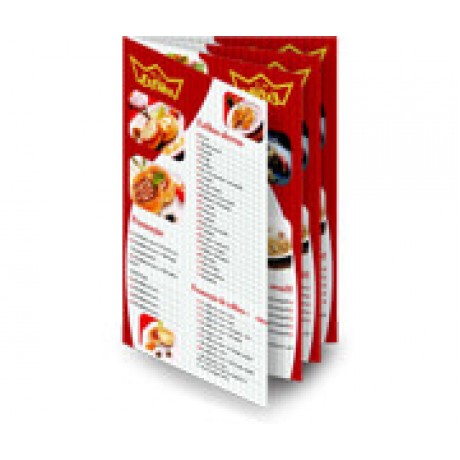CARDÁPIOS 8 PÁGINAS COM DOBRA COUCHÊ 275G 300X210MM Colorido frente e verso - 10 un.