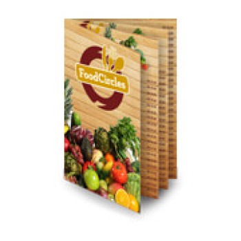 CARDÁPIOS 8 PÁGINAS COM DOBRA RECICLATO 250G 210X300MM Colorido frente e verso - 50 un.