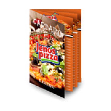 CARDÁPIOS 8 PÁGINAS COM DOBRA RECICLATO 250G 210X300MM Colorido frente e verso - 100 un.